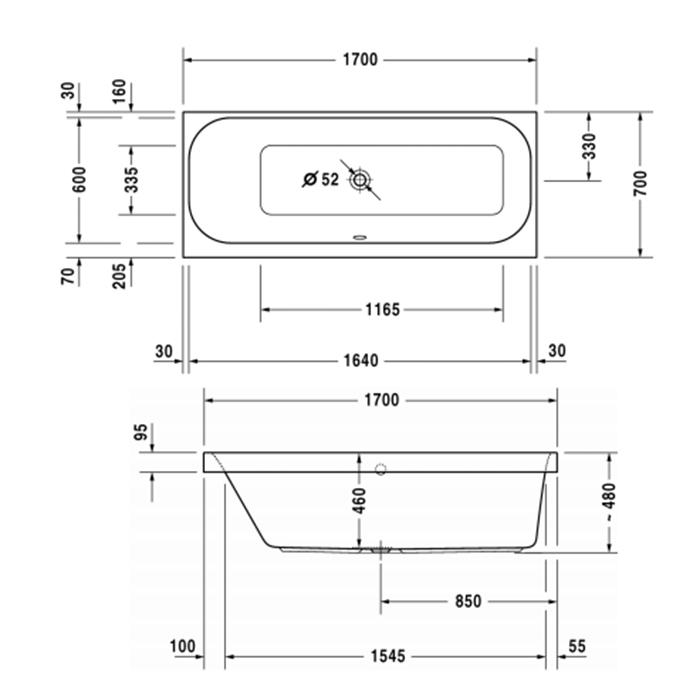 Ванна встраиваемая Duravit Happy D2 700310000000000 170x70
