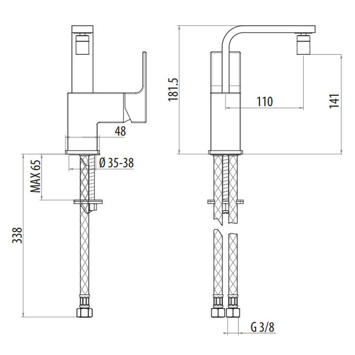 Смеситель для биде Gattoni Kubik 2554/25COcr