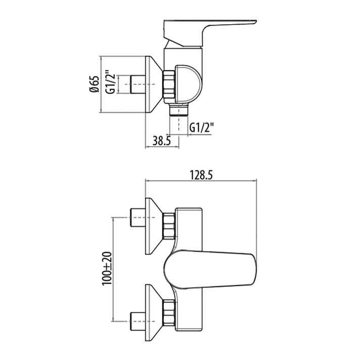 Смеситель для душа Gattoni H2Omix3000 3029/30C0cr