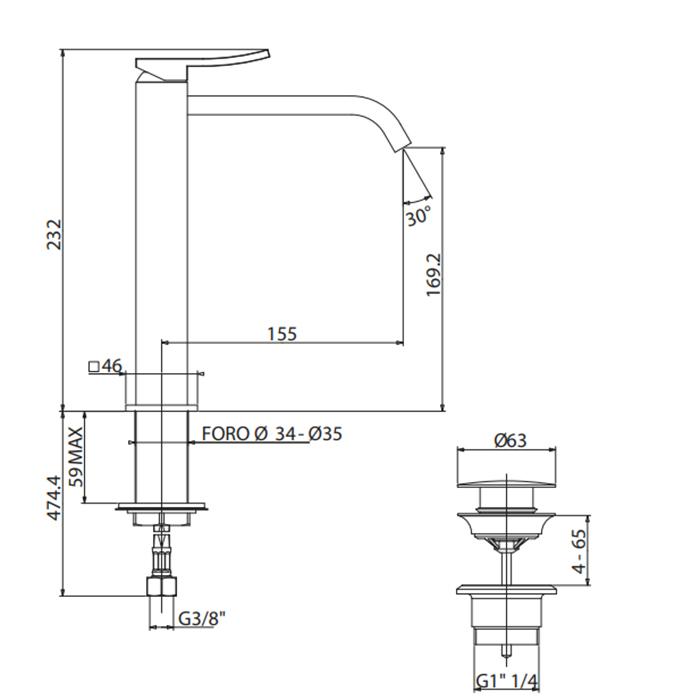 Смеситель для раковины Gattoni Ely 8846/88C0 cr