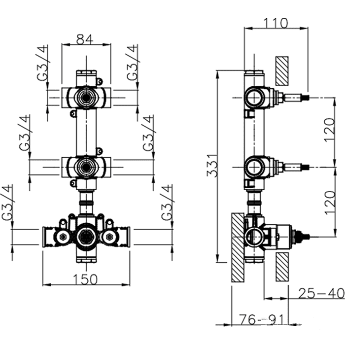 Встроенная часть смесителя Cisal Complementi ZA01R20004
