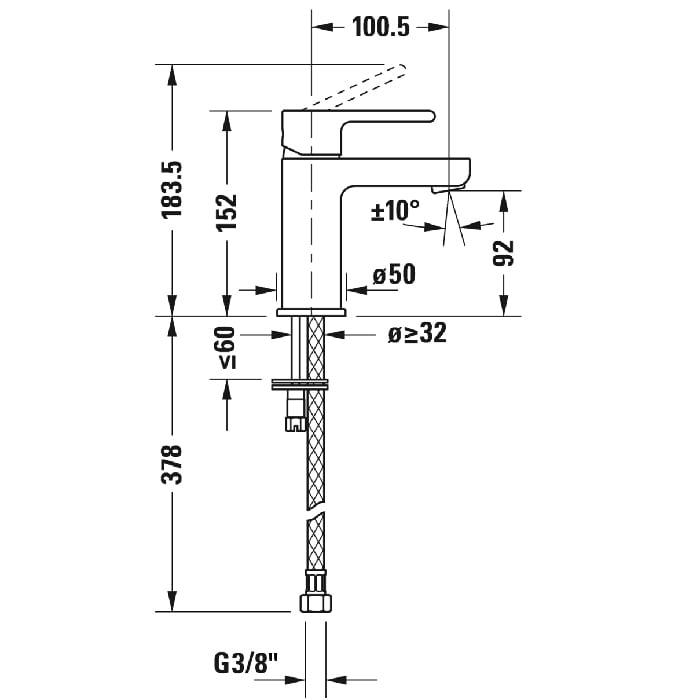 Смеситель для раковины Duravit B.2 B21010002010
