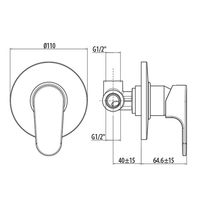 Смеситель для душа Gattoni H2omix1000 1030/10C0cr
