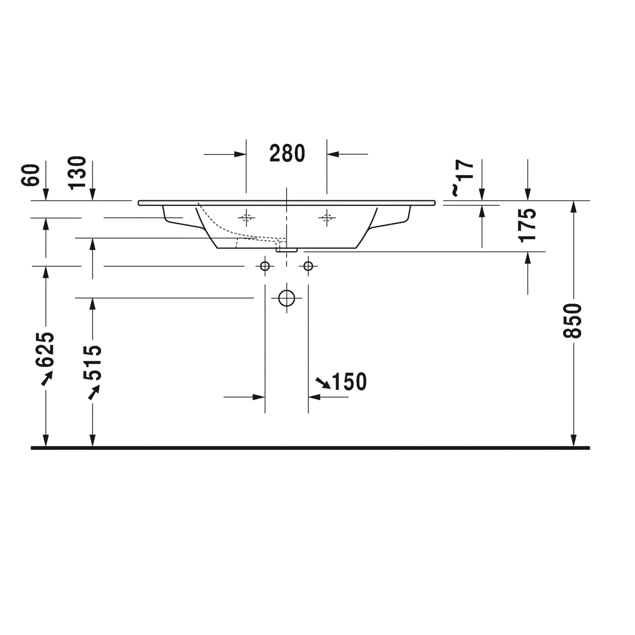 Раковина для мебели Duravit ME by Starck 2336100030 103x49