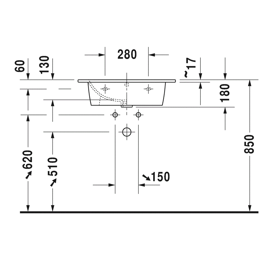 Раковина подвесная Duravit ME by Starck 2336630000 63x49