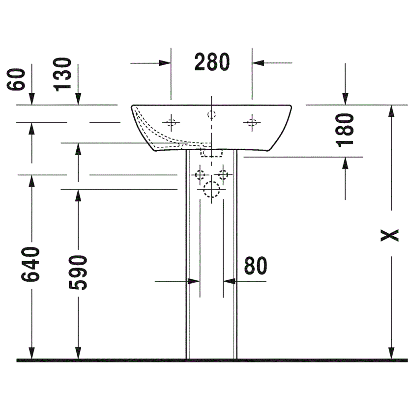 Раковина подвесная Duravit ME by Starck 2335550000 55x44