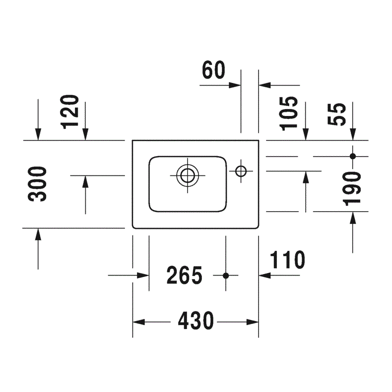 Раковина подвесная Duravit ME by Starck 0723430000 43x30