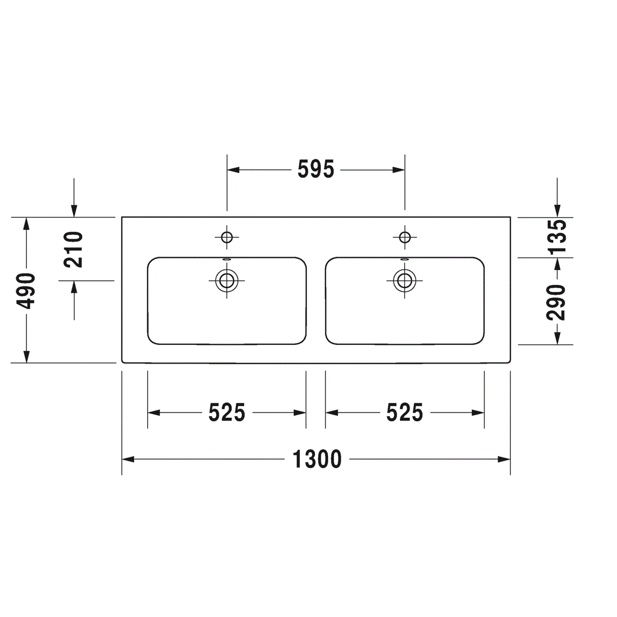 Раковина подвесная Duravit ME by Starck 2336130000 130x49