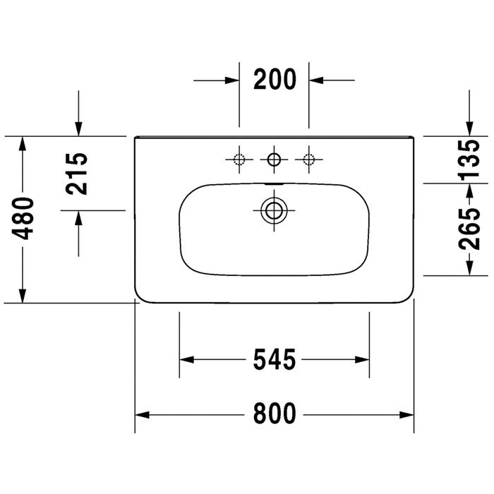 Раковина для мебели Duravit DuraStyle 2320800030 80x48