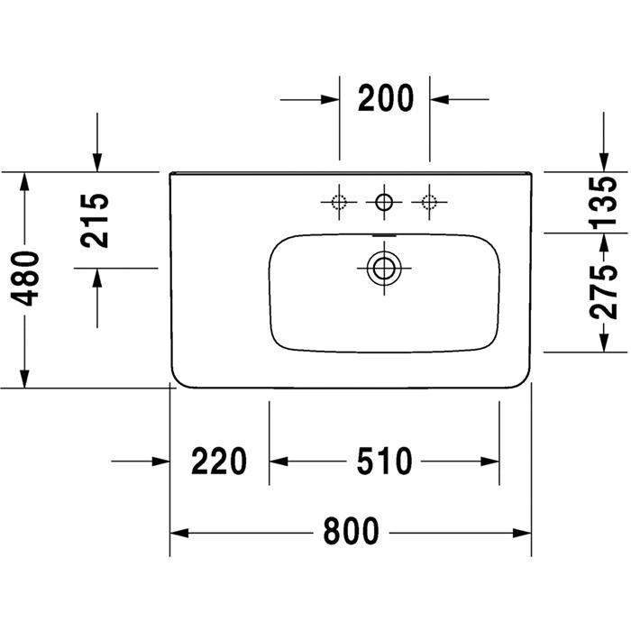 Раковина для мебели Duravit DuraStyle 2326800000 80x48