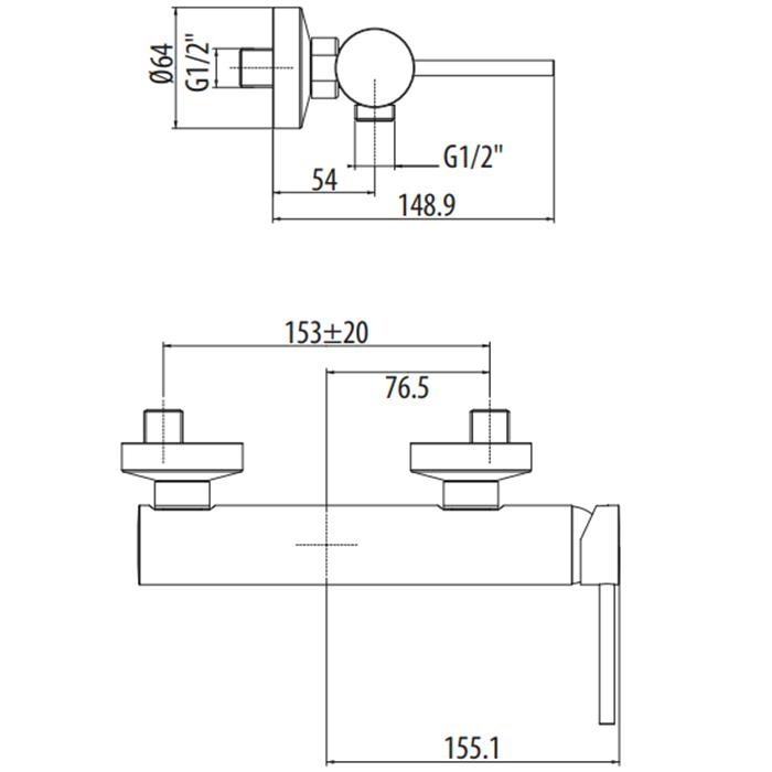 Смеситель для душа Gattoni Circle Two 9125/91C0cr