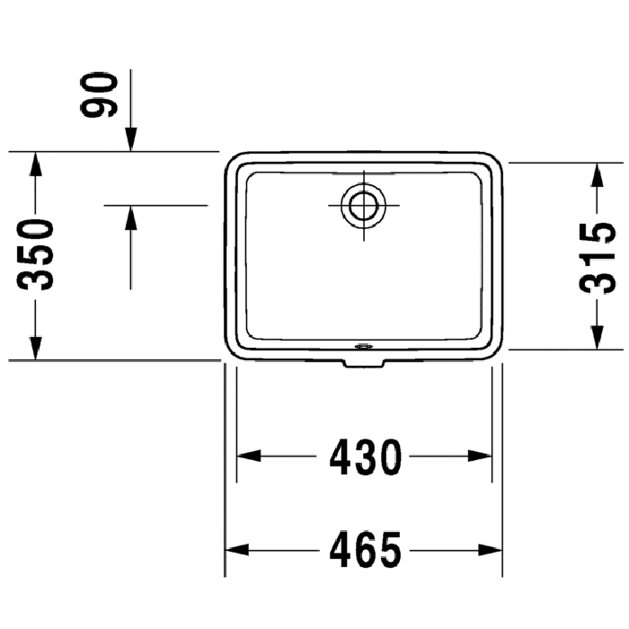 Раковина встраиваемая Duravit Vero 0330430000 43x35