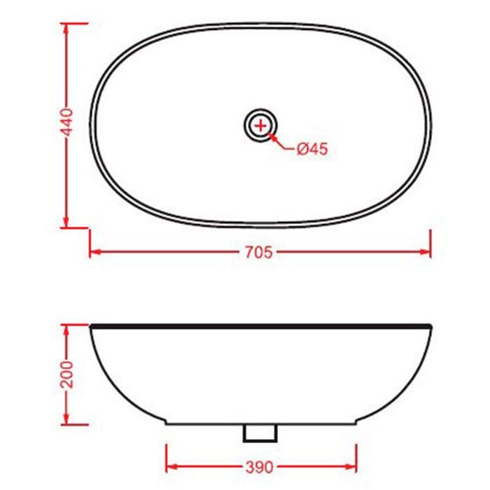 Раковина накладная Artceram La Ciotola LCL002 01 00 bi 70х44