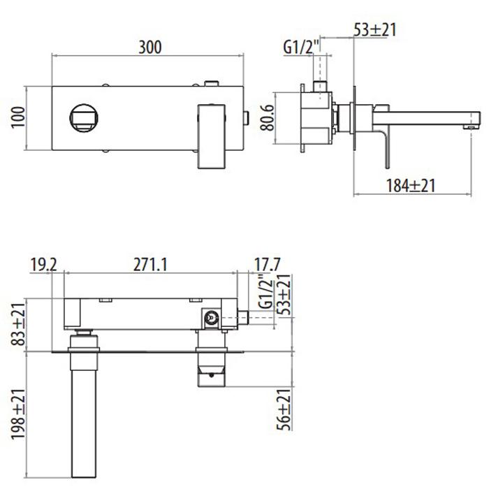 Смеситель для раковины Gattoni Kubik 2535/25COcr