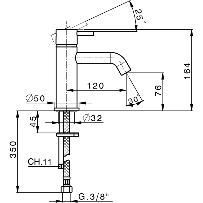 Смеситель для раковины Cisal Less New LN00054021