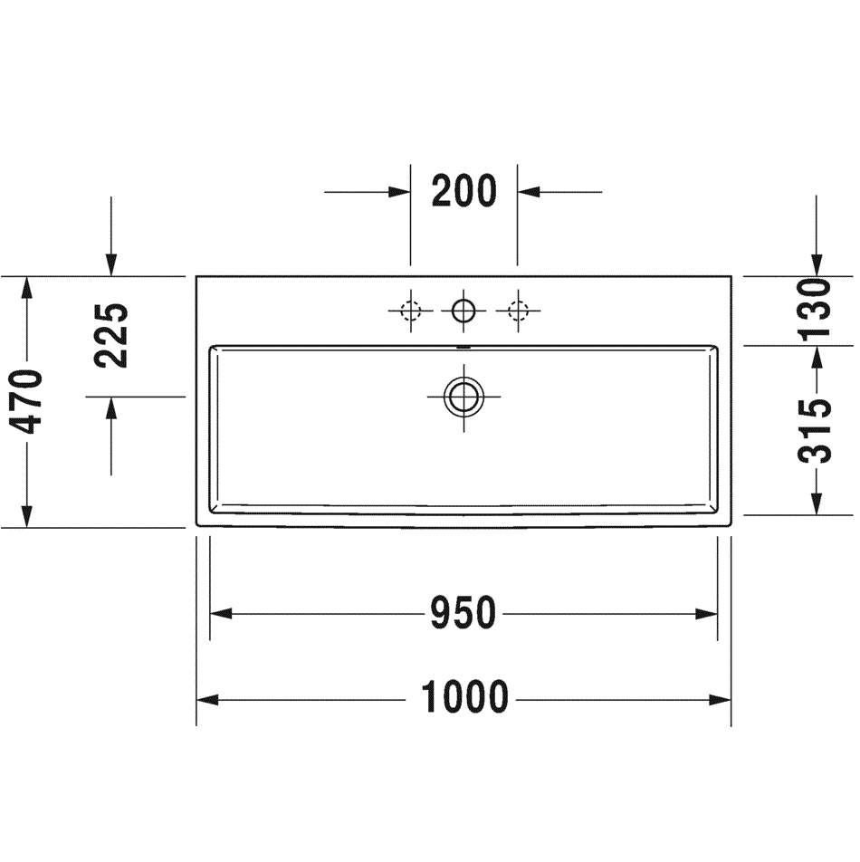 Раковина для мебели Duravit Vero Air 2350100071 100x47