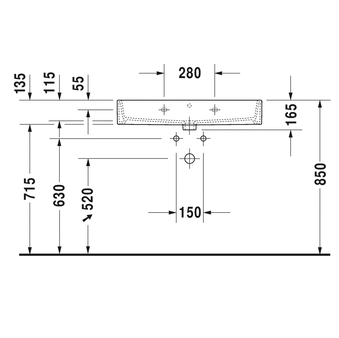Раковина подвесная Duravit Vero Air 2350800000 80x47