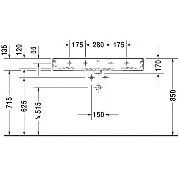 Раковина для мебели Duravit Vero Air 2350100071 100x47
