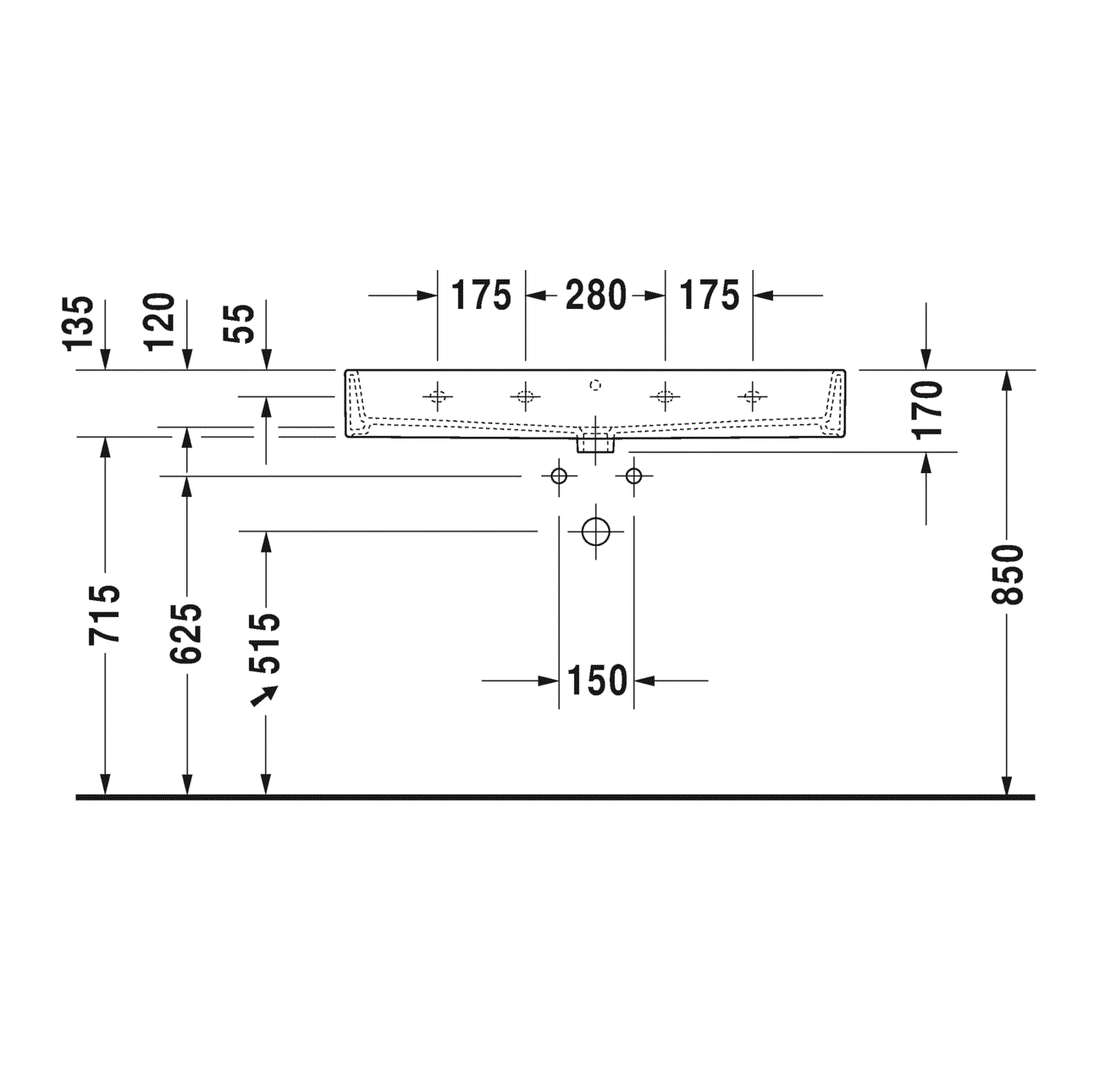 Раковина подвесная Duravit Vero Air 2350100000 100x47