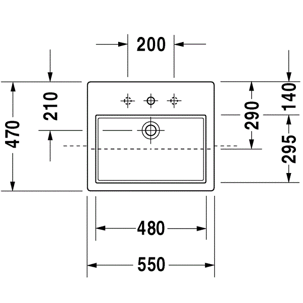 Раковина полувтраиваемая Duravit Vero 0314550030 55x47
