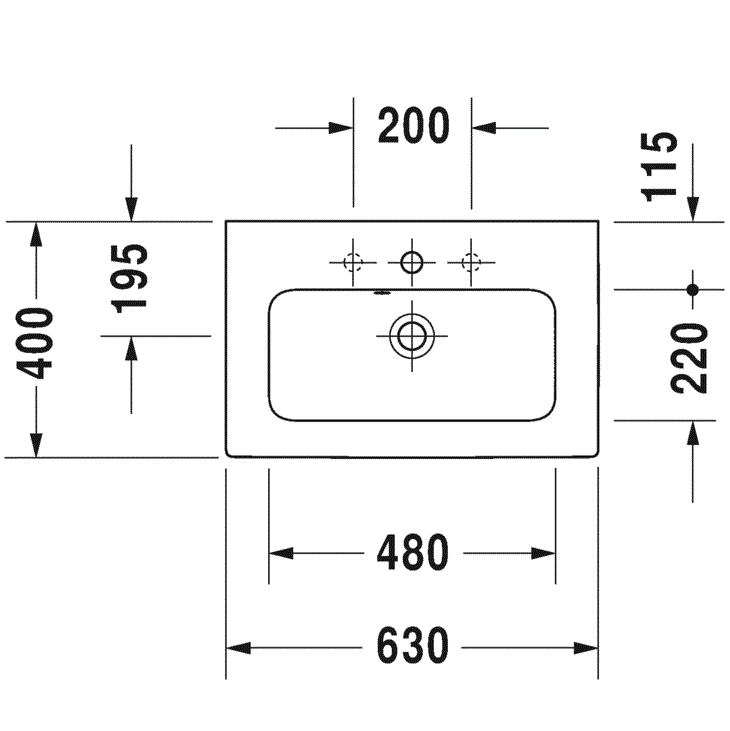 Раковина для мебели Duravit ME by Starck 2342630000 63x40