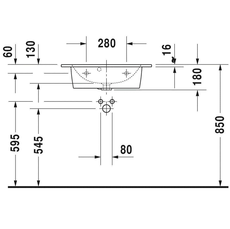 Раковина для мебели Duravit ME by Starck 2342630000 63x40