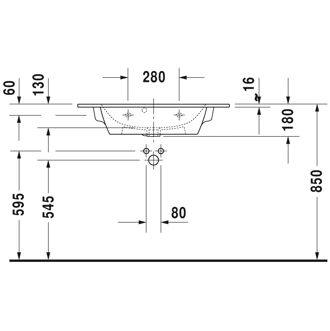 Раковина для мебели Duravit ME by Starck 2342830000 83x40