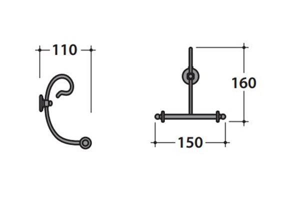 Крючок Globo Paestum Metallo antico PA043met