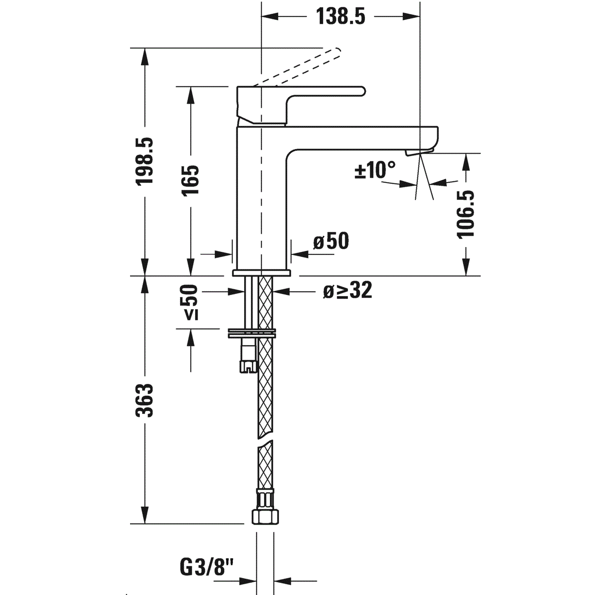 Смеситель для раковины Duravit B.2 B21020001010