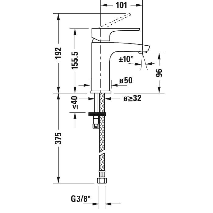 Смеситель для раковины Duravit B.1 B11010002010
