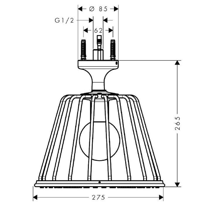 Верхний душ Axor LampShower 26032000