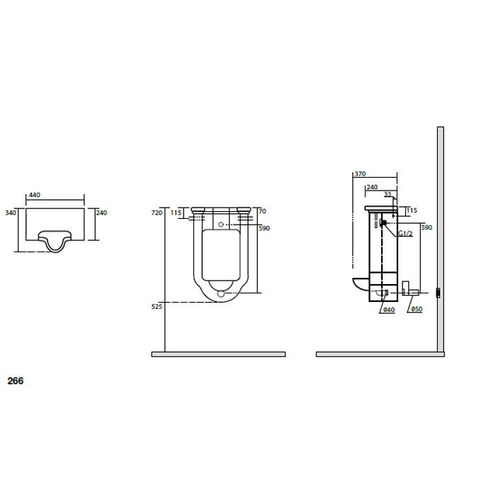 Писсуар подвесной Kerasan Waldorf 413001 bi 72х40