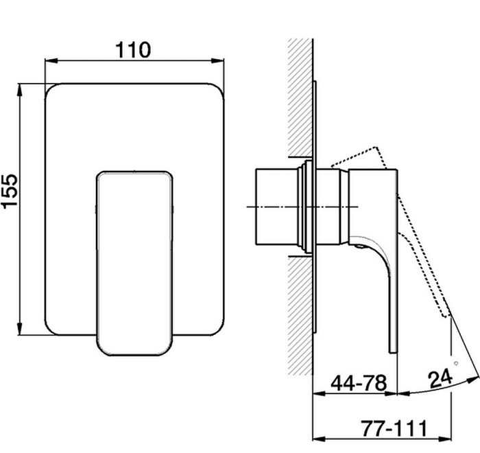 Смеситель для душа Cisal Cubic CU00300021