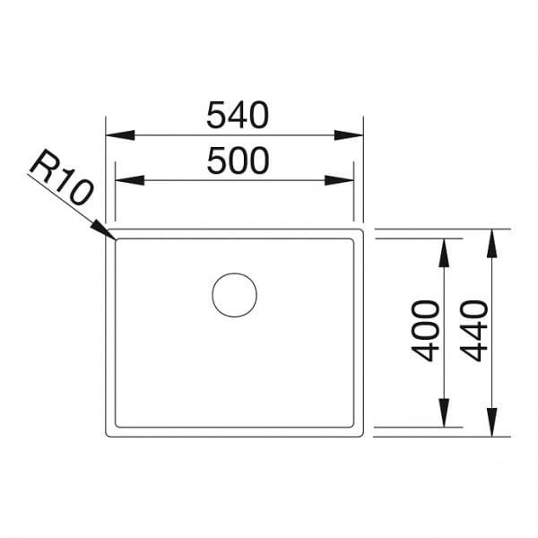 Мойка кухонная Blanco Claron 500-U Durinox 523386 54х44