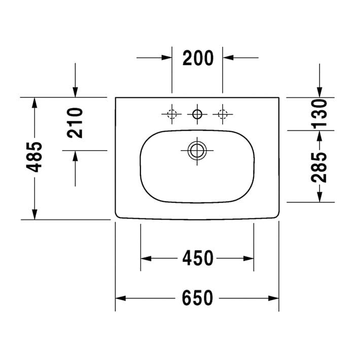 Раковина для мебели Duravit D-Code 03426500602 65x48