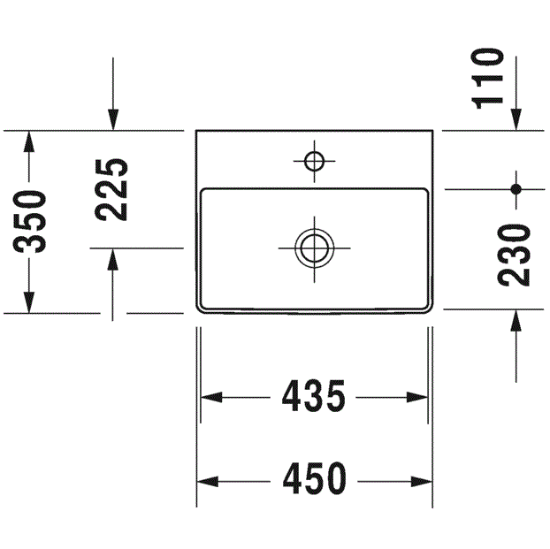 Раковина мебельная Duravit DuraSquare 0732450071 45x35