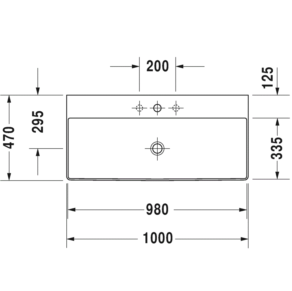 Раковина мебельная Duravit DuraSquare 2353100041 100x47
