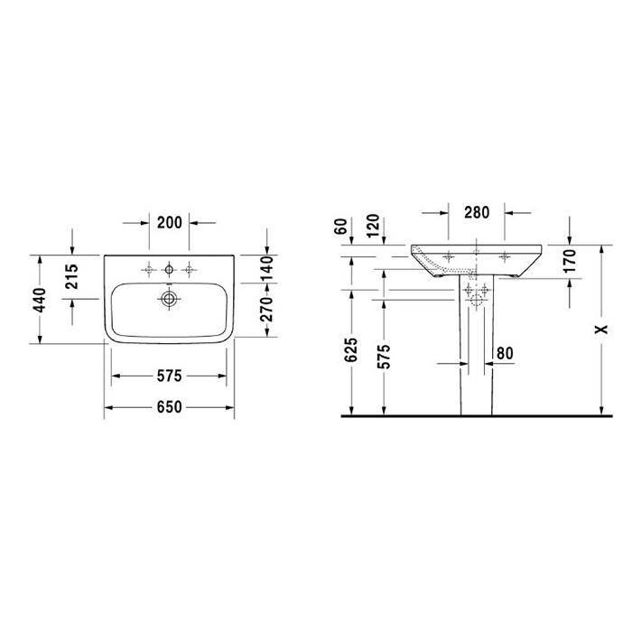 Раковина подвесная Duravit DuraStyle 2319650000 65x44
