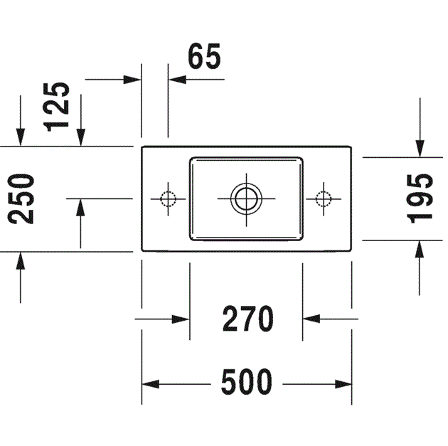 Раковина накладная Duravit Vero Air 0724500000 50x25