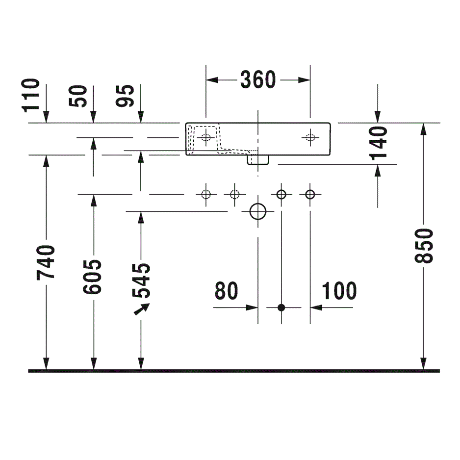 Раковина накладная Duravit Vero Air 0724500000 50x25