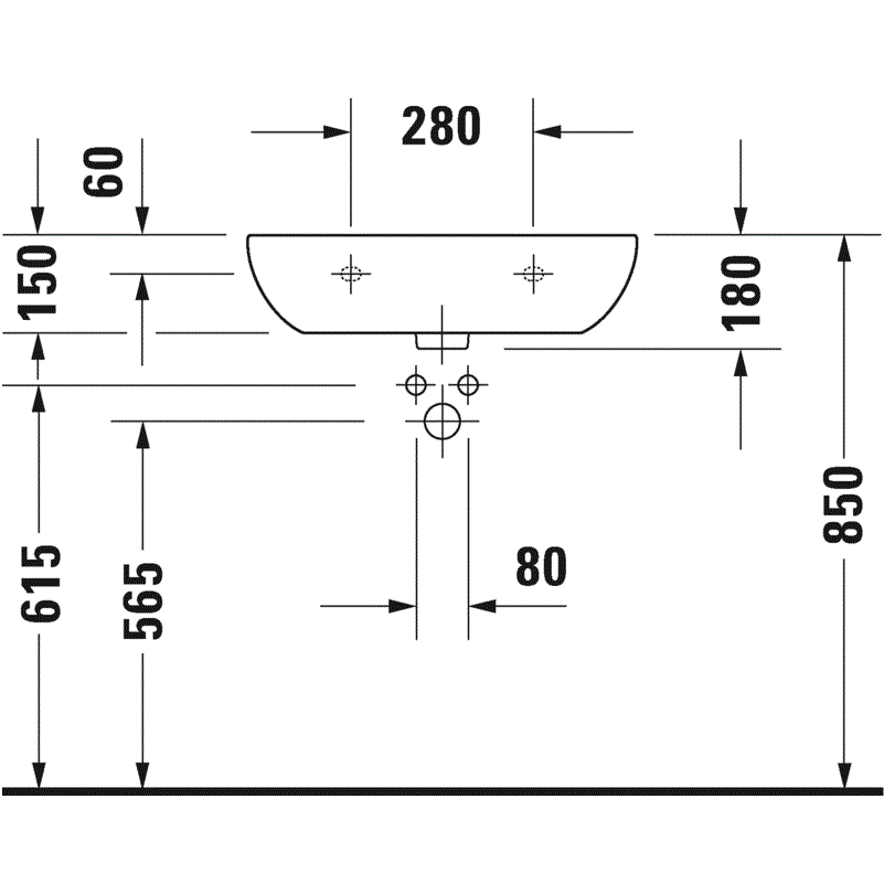 Раковина подвесная Duravit D-Code 23106000002 60x46