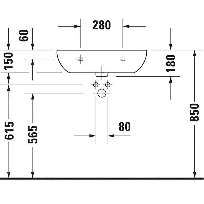 Раковина подвесная Duravit D-Code 23106000302 60x46