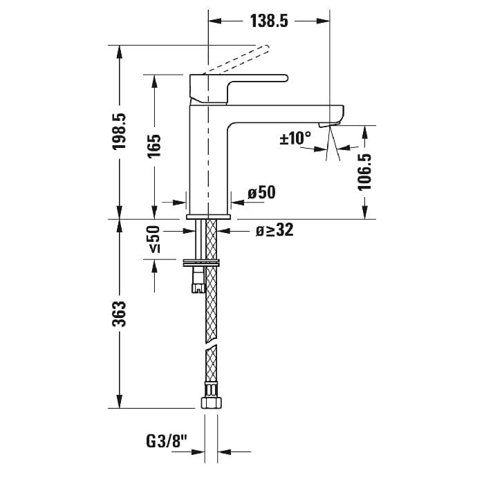 Смеситель для раковины Duravit B.2 B21020002010