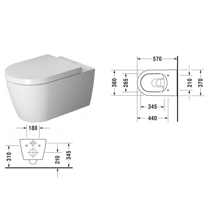 Унитаз подвесной Duravit ME by Starck 2528090000 57x37