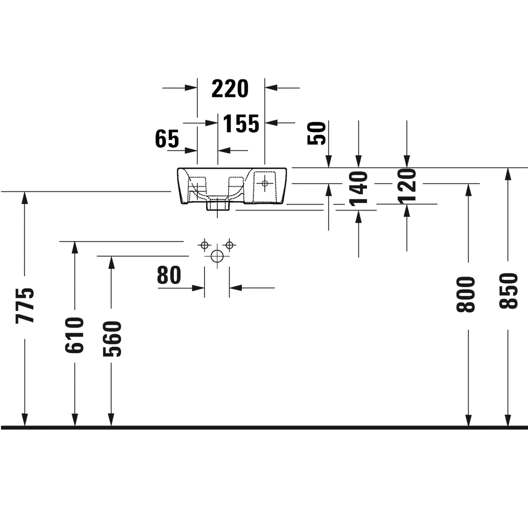 Раковина подвесная Duravit DuraStyle 0713360000 36x22