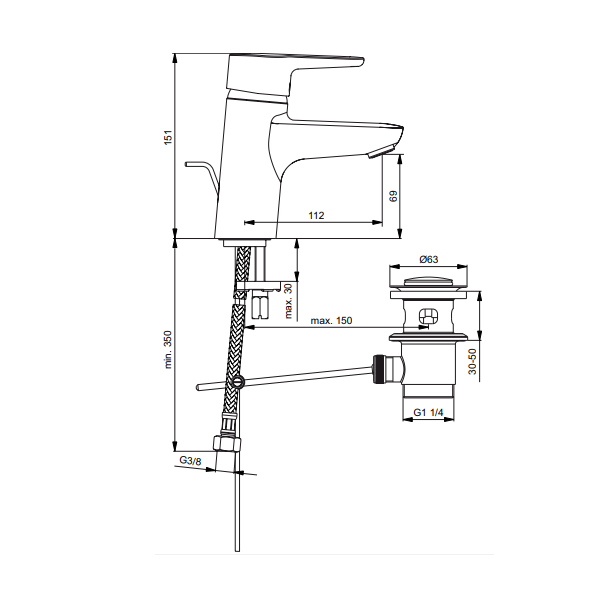 Смеситель для раковины Ideal Standard Connect Blue B9936AA