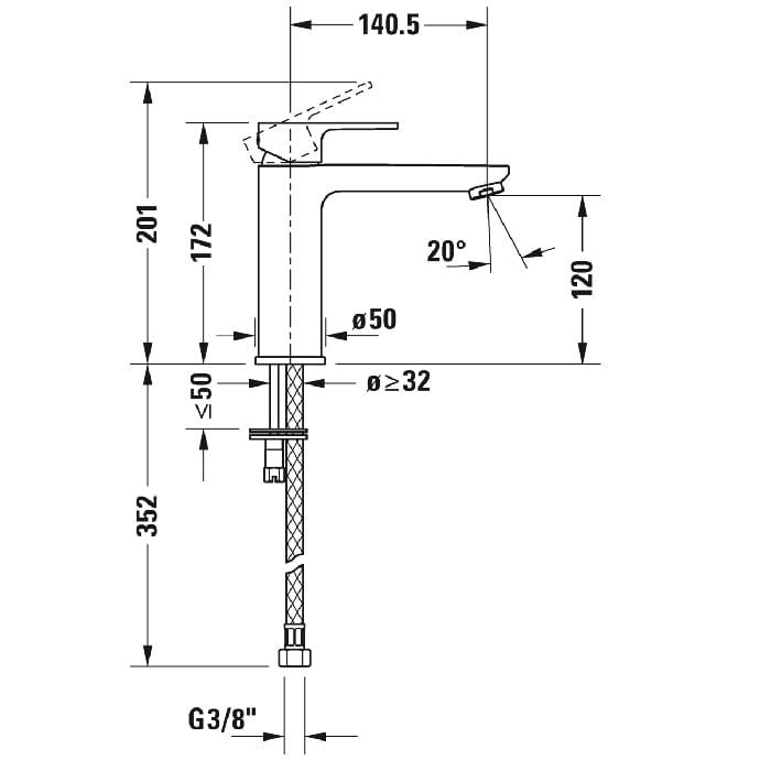 Смеситель для раковины Duravit B.3 B31020002010