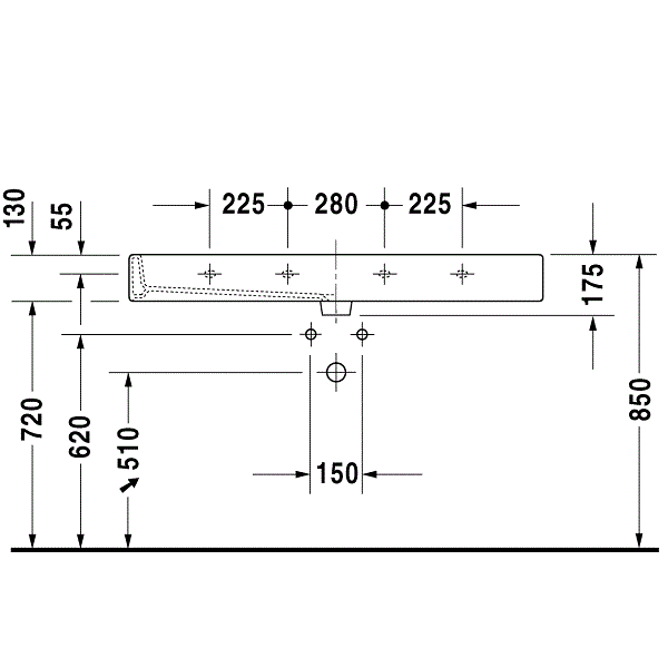 Раковина для мебели Duravit Vero 0454120044 120x47
