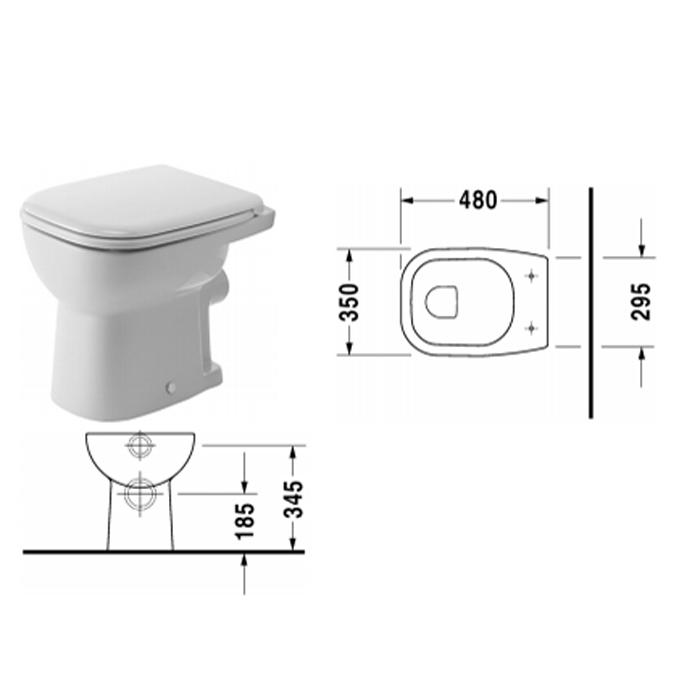 Унитаз напольный Duravit D-Code 21090900002 48x35