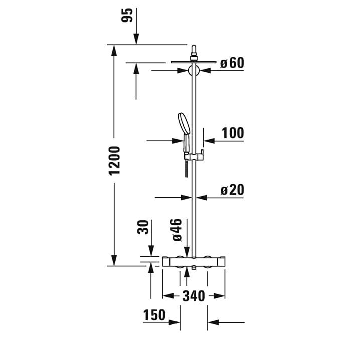 Душевая колонна Duravit B.2 C14280008010